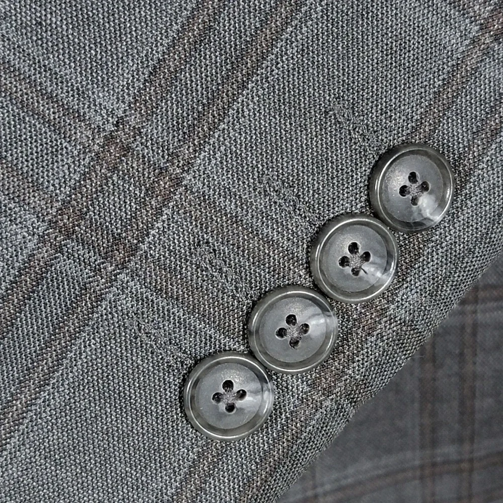 Stafford Men's Sport Coat Blazer Two Button Gray Brown Plaid Classic‎ Fit Sz 44R